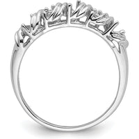 14K White Gold Diamond & Gemstone Ring Mounting with Rhodium Plating - Polished Finish, 2-3mm Tapered Band by Oro Pregiato
