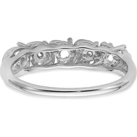 14K White Gold Diamond & Gemstone Ring Mounting with Rhodium Plating - Polished Finish, 2-3mm Tapered Band by Oro Pregiato