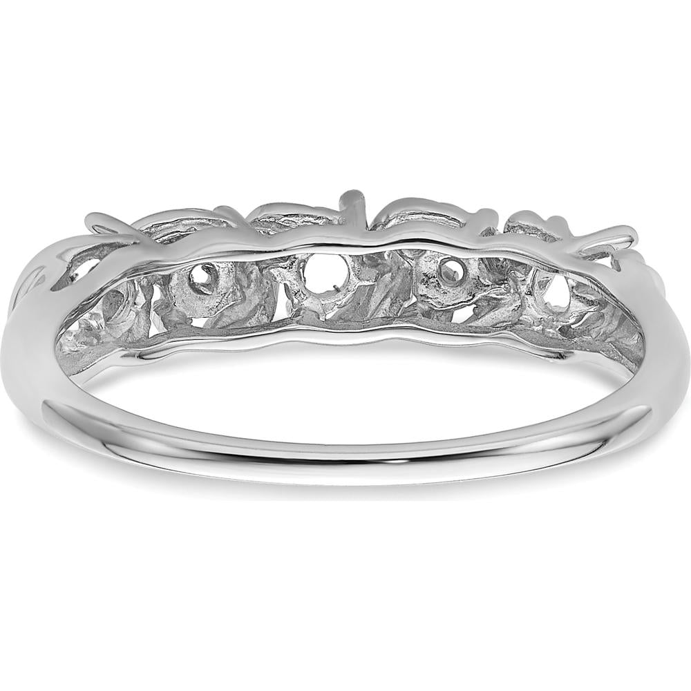 14K White Gold Diamond & Gemstone Ring Mounting with Rhodium Plating - Polished Finish, 2-3mm Tapered Band by Oro Pregiato