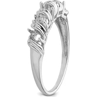 14K White Gold Diamond & Gemstone Ring Mounting with Rhodium Plating - Polished Finish, 2-3mm Tapered Band by Oro Pregiato