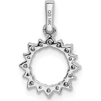 14K White Gold Diamond and Peridot Fancy Circle Pendant - 0.08 Carat Total Peridot Weight by Monteluci Fine Jewelry