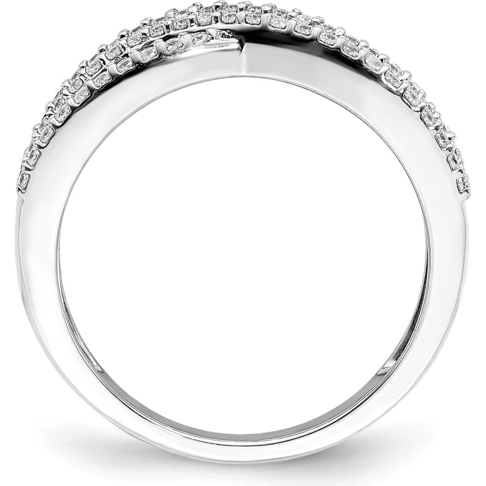 14K White Gold Diamond and Ruby Fancy Ring - 0.24 Carat Total Ruby Weight and 0.34 Carat Total Diamond Weight by 0