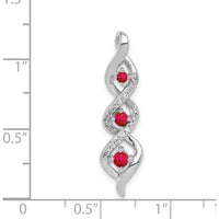 14K White Gold Diamond and Ruby Twisted 3-Stone Pendant - 0.26 Carat Total Ruby Weight by Lumare Gioia