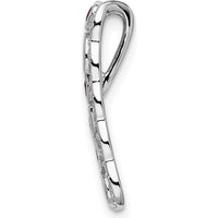 14K White Gold Diamond and Ruby Vintage Chain Slide - 0.17 Carat Total Ruby and Diamond Weight by Monteluci Fine Jewelry