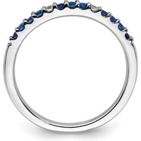 14K White Gold Diamond and Sapphire Band - 0.03 Carat Total Gemstone Weight by 0