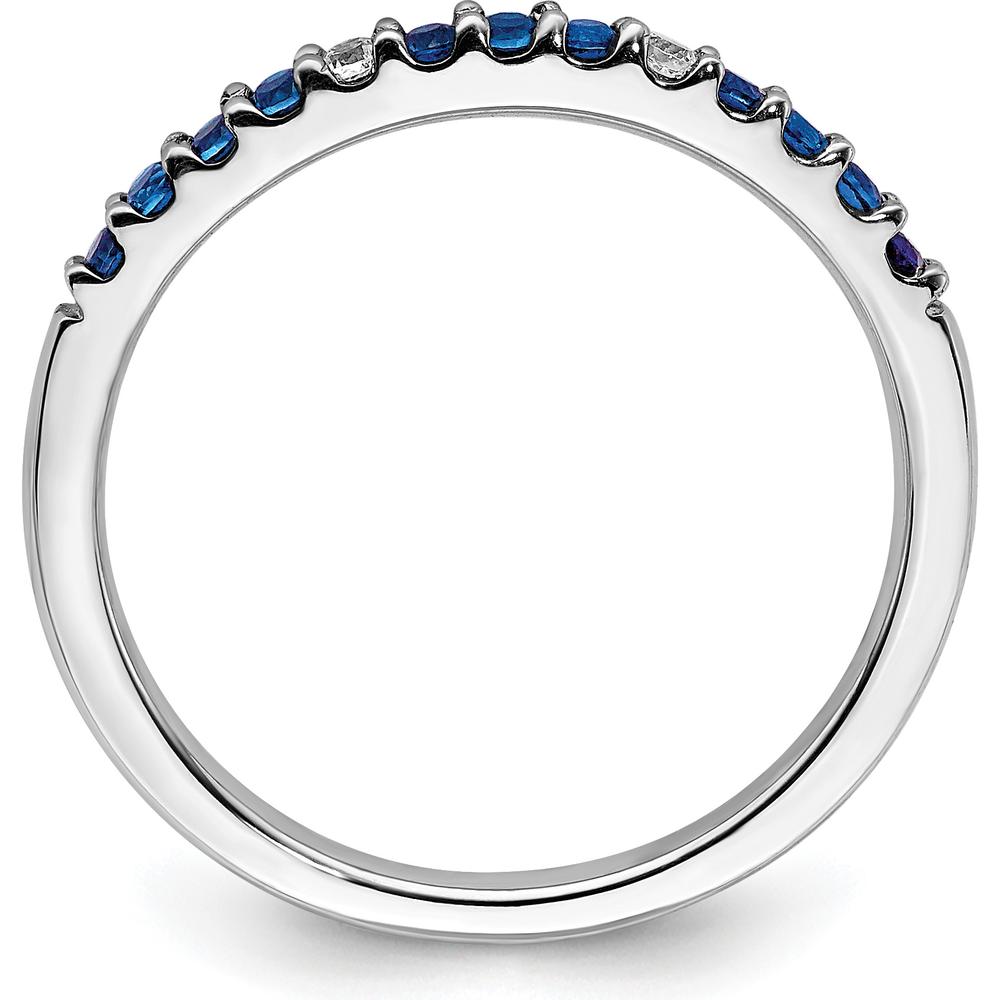 14K White Gold Diamond and Sapphire Band - 0.03 Carat Total Gemstone Weight by 0