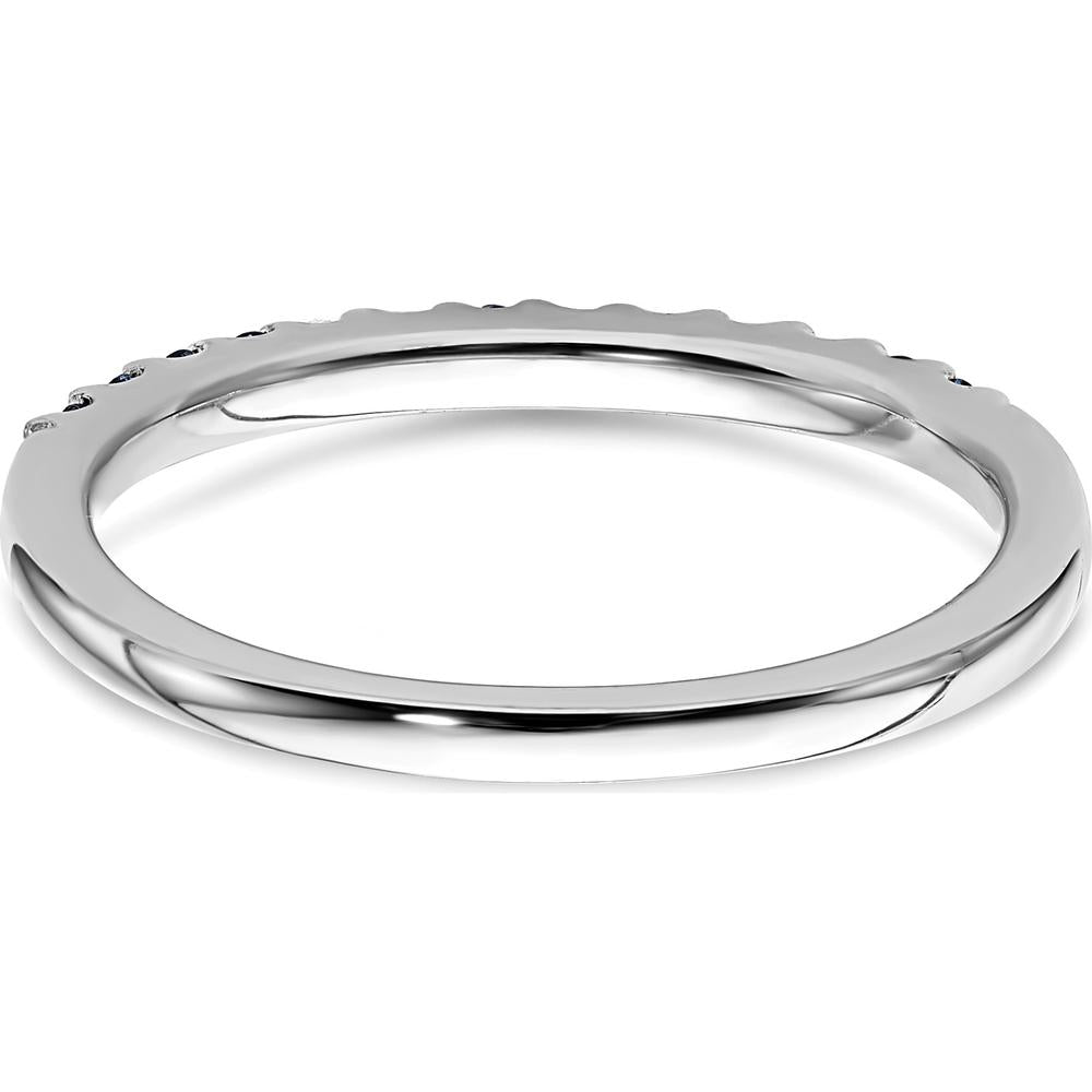 14K White Gold Diamond and Sapphire Band - 0.03 Carat Total Gemstone Weight by 0
