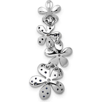 14K White Gold Diamond and Sapphire Four Flower Pendant - 0.125 Carat Diamond Weight, 0.0376 Carat Sapphire Weight by Monteluci Fine Jewelry