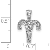 14K White Gold Diamond Aries Zodiac Pendant - Natural Round Diamonds, 0.054 Carat Total Diamond Weight by Monteluci Fine Jewelry
