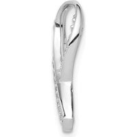 14K White Gold Diamond Awareness Ribbon Pendant with 16 Round Natural Diamonds - 0.014 Carat Total Diamond Weight by Monteluci Fine Jewelry