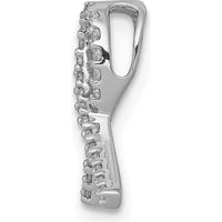 14K White Gold Diamond Awareness Ribbon Pendant with 24 Round Diamonds - 0.004 Carat Total Diamond Weight by Monteluci Fine Jewelry