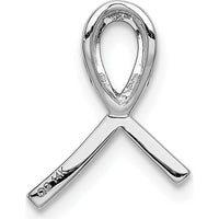 14K White Gold Diamond Awareness Ribbon Pendant with 24 Round Diamonds - 0.004 Carat Total Diamond Weight by Monteluci Fine Jewelry
