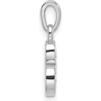 14K White Gold Diamond "B" Initial Pendant with Two Round Diamonds - 0.01 Carat Total Diamond Weight by Oro Pregiato