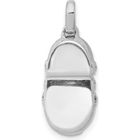 14K White Gold Diamond Baby Boy Shoe Pendant with 12 Round Diamonds - 0.005 Carat Total Diamond Weight by Monteluci Fine Jewelry