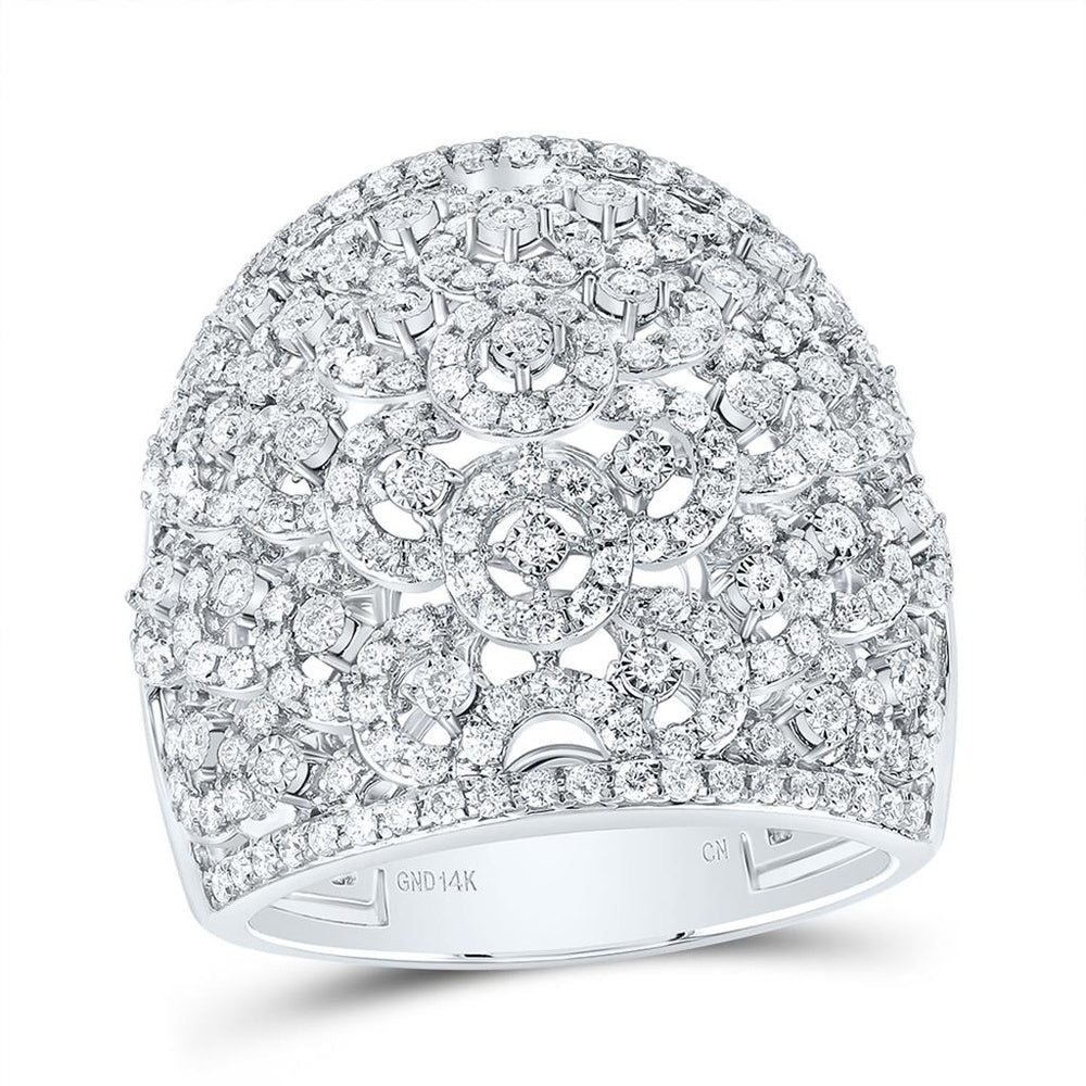14K White Gold Diamond Band Ring - 1 1/4 Carat Total Diamond Weight