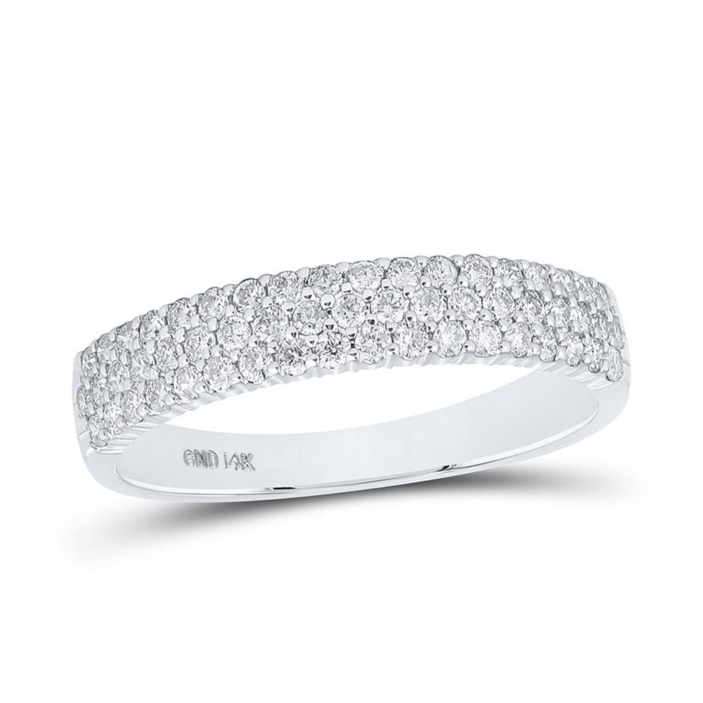14K White Gold Diamond Band Ring - 1/2 Carat Total Diamond Weight