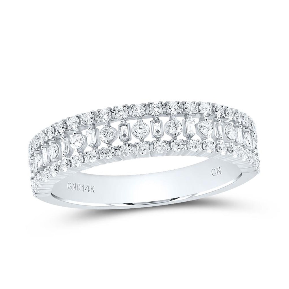14K White Gold Diamond Band Ring - 1/2 Carat Total Diamond Weight