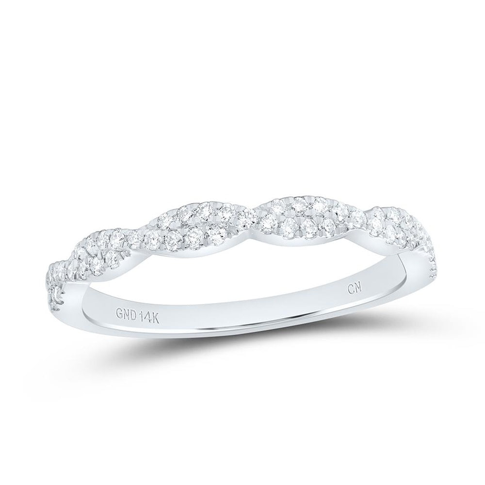 14K White Gold Diamond Band Ring - 1/4 Carat Total Diamond Weight