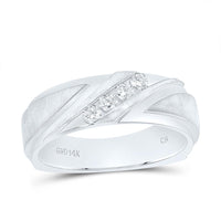 14K White Gold Diamond Band Ring - 1/4 Carat Total Diamond Weight