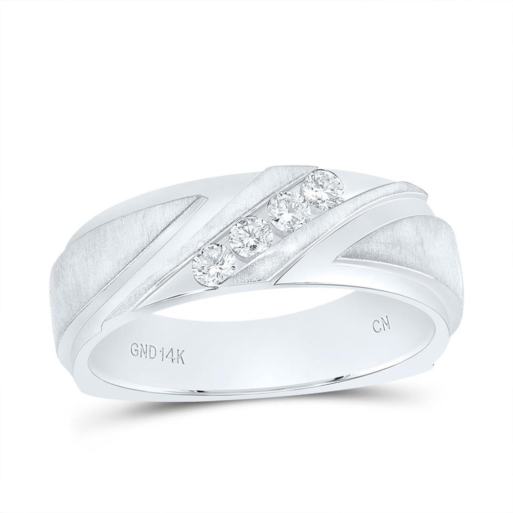 14K White Gold Diamond Band Ring - 1/4 Carat Total Diamond Weight