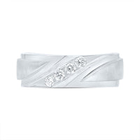 14K White Gold Diamond Band Ring - 1/4 Carat Total Diamond Weight