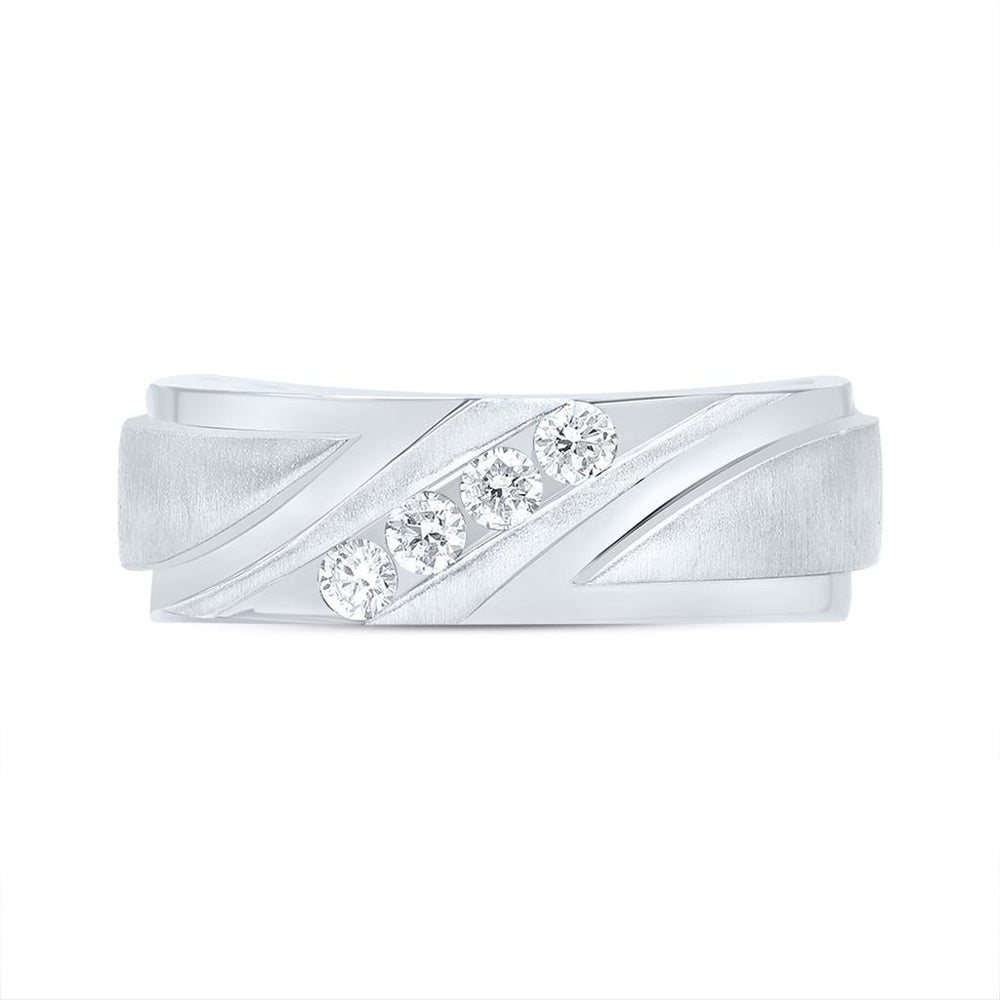 14K White Gold Diamond Band Ring - 1/4 Carat Total Diamond Weight