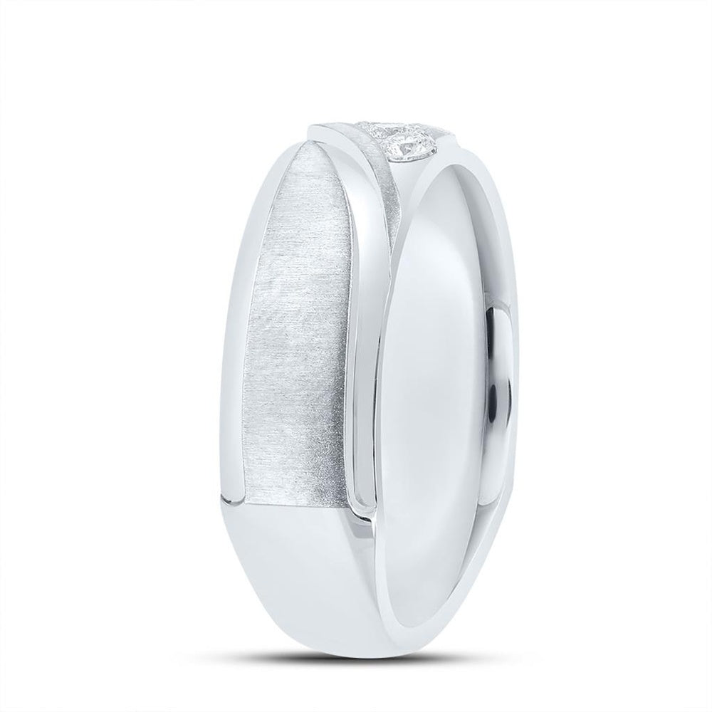 14K White Gold Diamond Band Ring - 1/4 Carat Total Diamond Weight