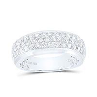 14K White Gold Diamond Band Ring - 1 and 1/2 Carat Total Diamond Weight