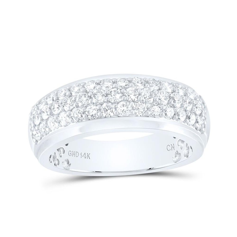 14K White Gold Diamond Band Ring - 1 and 1/2 Carat Total Diamond Weight