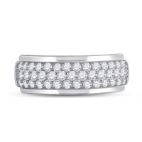 14K White Gold Diamond Band Ring - 1 and 1/2 Carat Total Diamond Weight