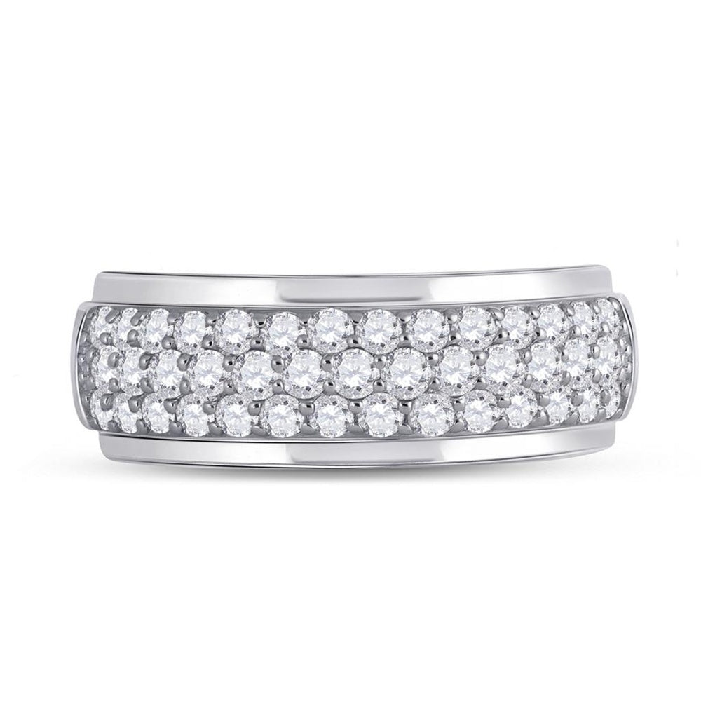 14K White Gold Diamond Band Ring - 1 and 1/2 Carat Total Diamond Weight