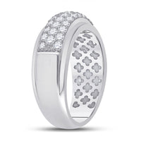14K White Gold Diamond Band Ring - 1 and 1/2 Carat Total Diamond Weight