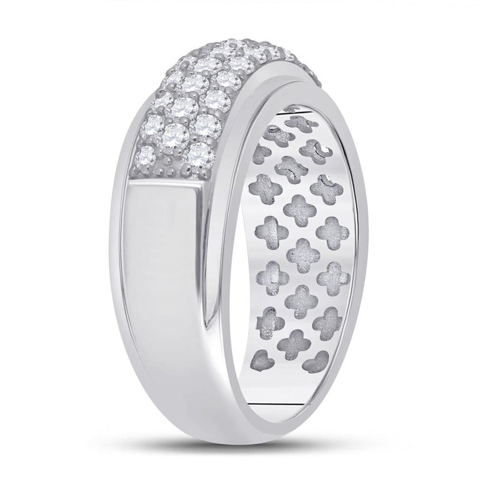 14K White Gold Diamond Band Ring - 1 and 1/2 Carat Total Diamond Weight