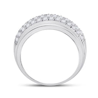 14K White Gold Diamond Band Ring - 1 and 1/2 Carat Total Diamond Weight