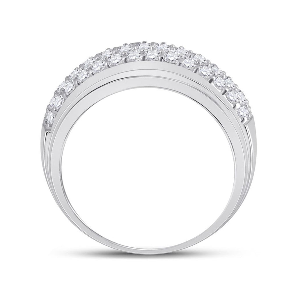 14K White Gold Diamond Band Ring - 1 and 1/2 Carat Total Diamond Weight