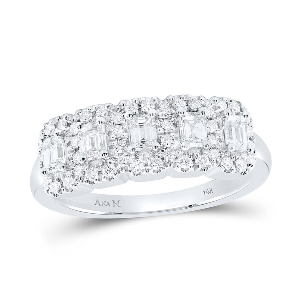 14K White Gold Diamond Band Ring - 1 Carat Total Diamond Weight