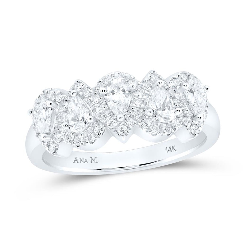 14K White Gold Diamond Band Ring - 1 Carat Total Diamond Weight