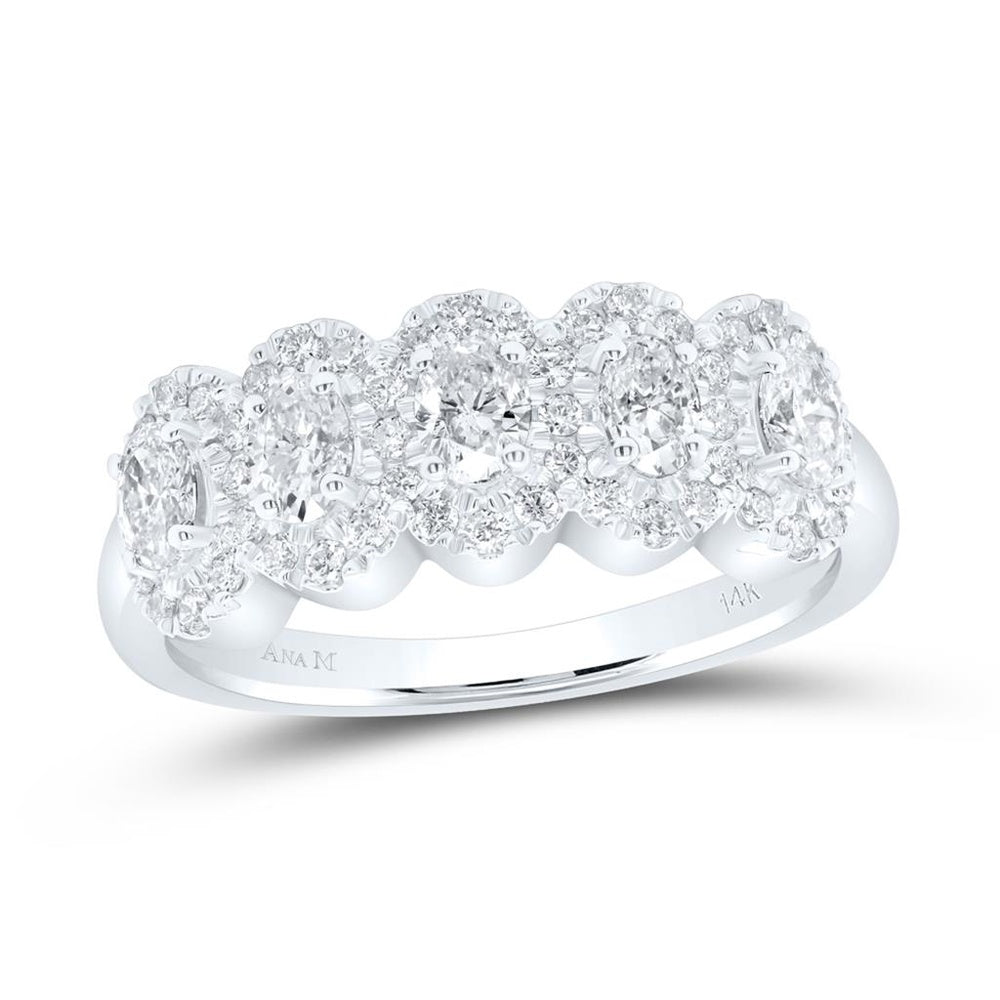 14K White Gold Diamond Band Ring - 1 Carat Total Diamond Weight