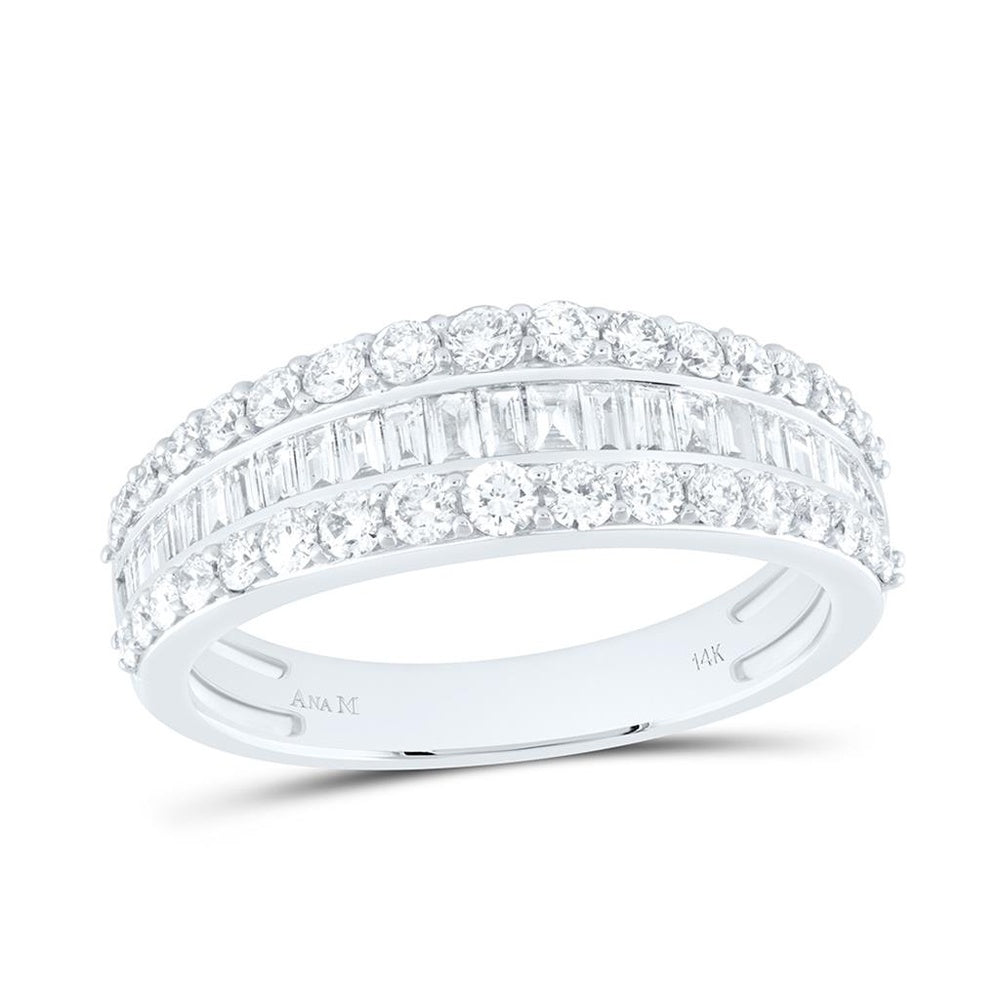 14K White Gold Diamond Band Ring - 1 Carat Total Diamond Weight