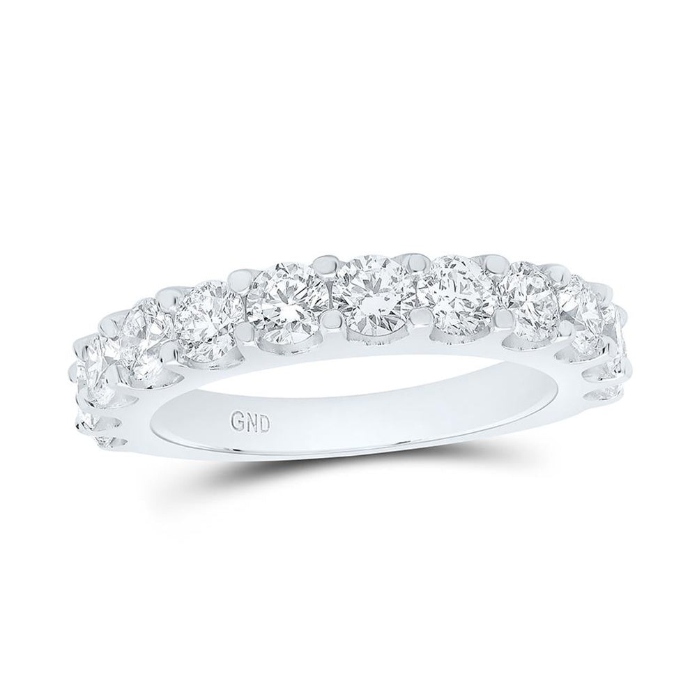 14K White Gold Diamond Band Ring - 2 Carat Total Diamond Weight