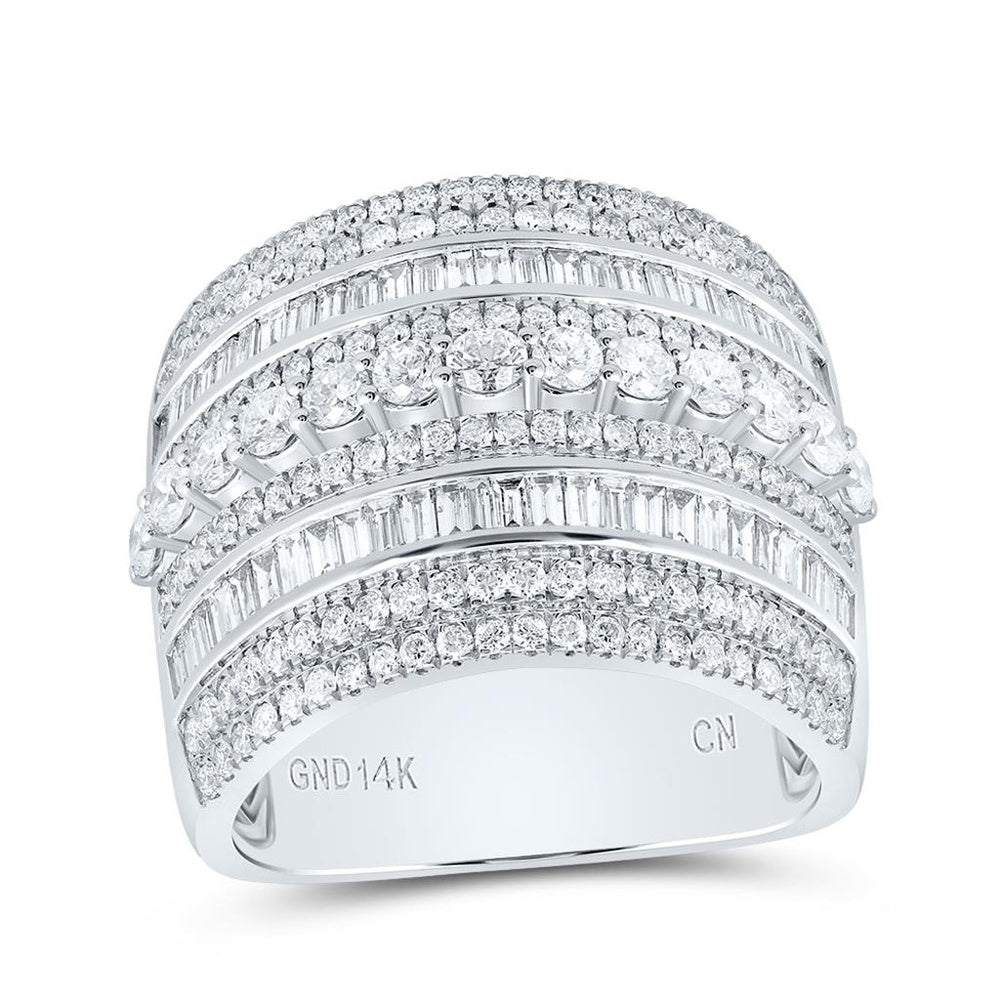 14K White Gold Diamond Band Ring - 2 Carat Total Diamond Weight
