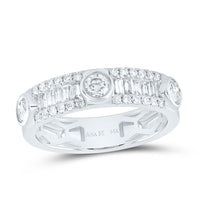 14K White Gold Diamond Band Ring - 3/4 Carat Total Diamond Weight
