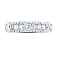 14K White Gold Diamond Band Ring - 3/4 Carat Total Diamond Weight