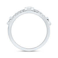 14K White Gold Diamond Band Ring - 3/4 Carat Total Diamond Weight