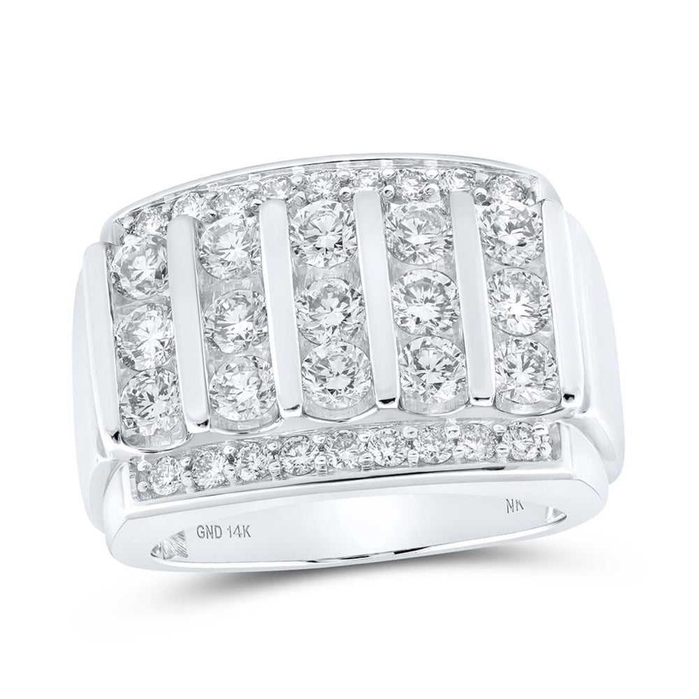14K White Gold Diamond Band Ring - 3 Carat Total Diamond Weight