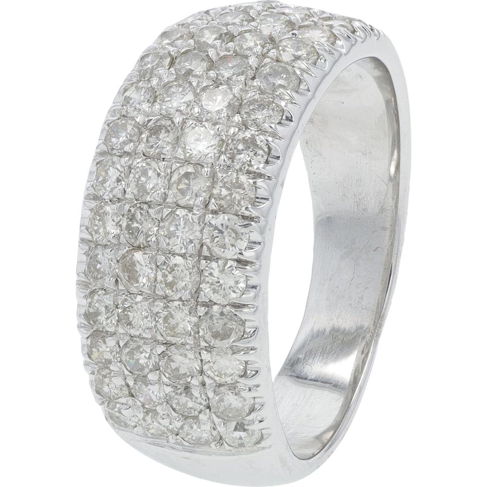 14K White Gold Diamond Band Ring with 1.50 Carat Total Diamond Weight