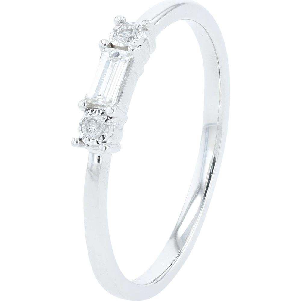 14K White Gold Diamond Band with 0.13 Total Carats Weight Round Diamonds