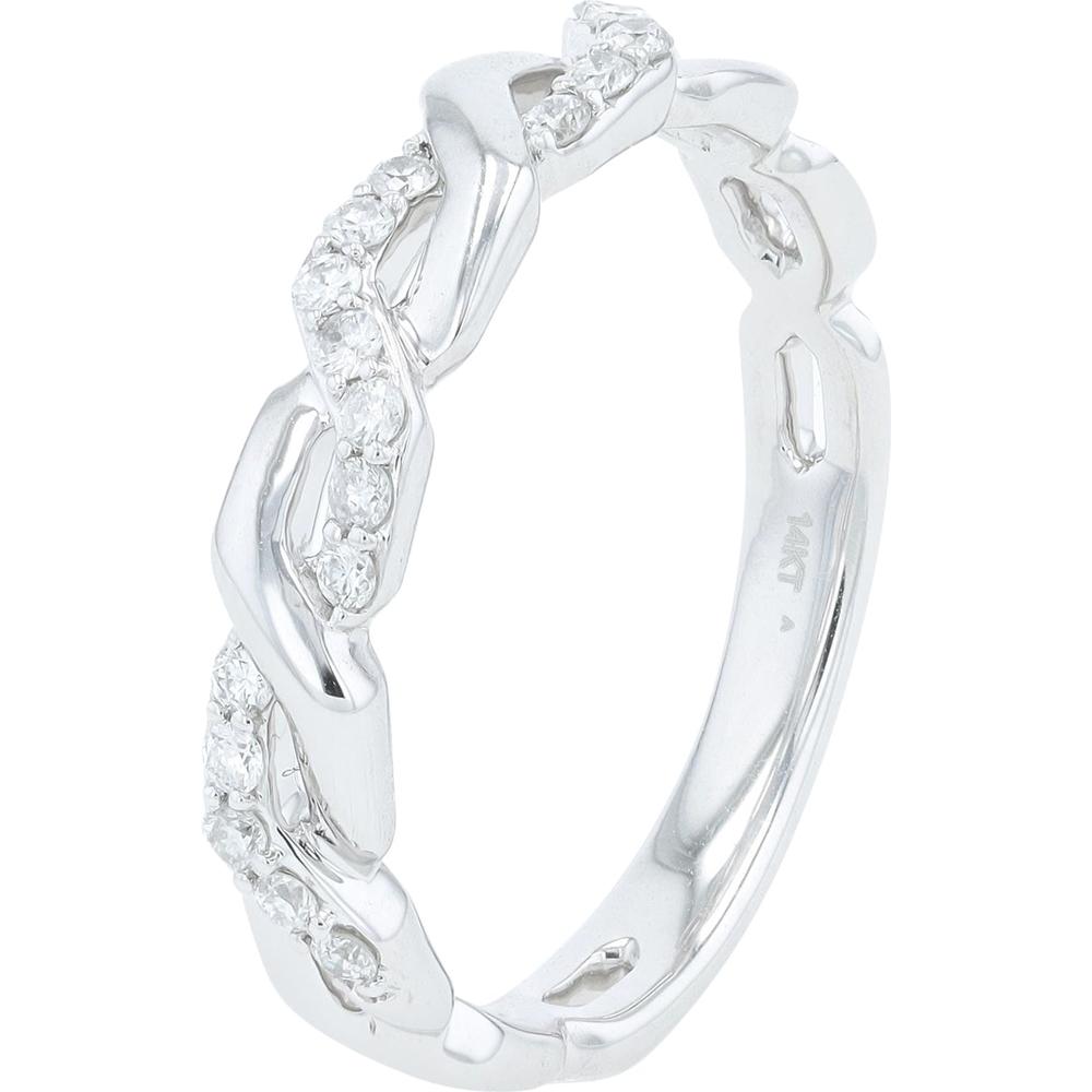 14K White Gold Diamond Band with 0.22 Total Carat Weight - Elegant & Timeless Design