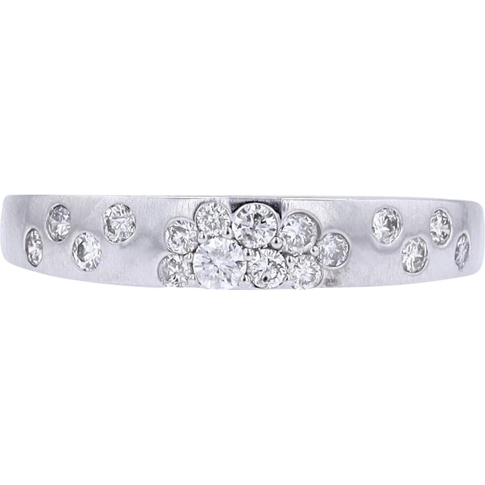 14K White Gold Diamond Band with 0.32 Carat Total Diamond Weight
