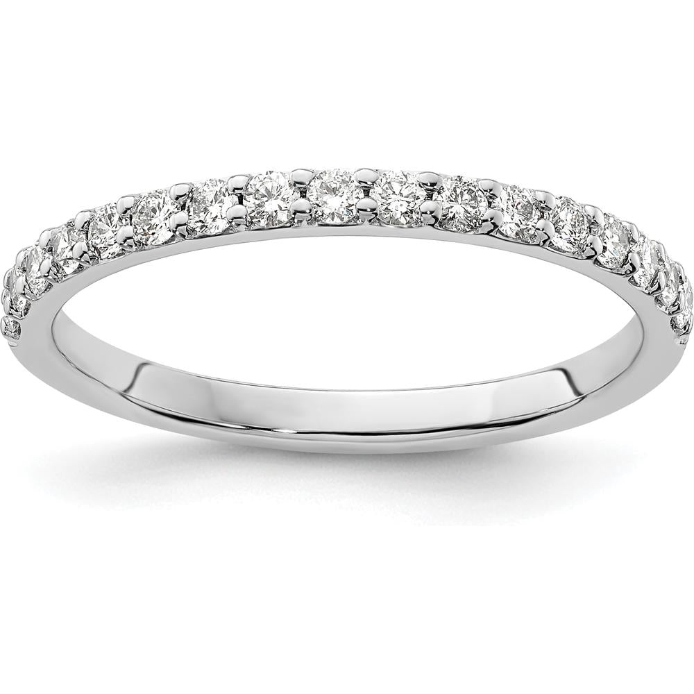 14K White Gold Diamond Band with 17 Round Diamonds - 0.34 Carat Total Diamond Weight by 0